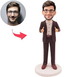Hände mit Daumen nach oben Benutzerdefinierte Bobbleheads fügen Text hinzu
