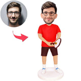 Tennis-Spieler-kundenspezifische Bobbleheads addieren Text