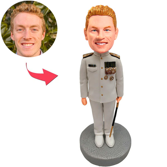 kundenspezifischer Bobbleheads-Kommandant Text hinzufügen