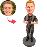 Kundenspezifischer Bobbleheads-Offizier addieren Text