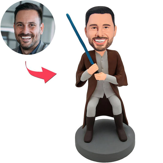 Kundenspezifischer Bobbleheads-Mann mit Stock addieren Text