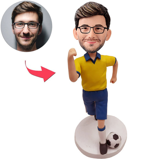 Kundenspezifischer Bobbleheads-Fußball-Spieler addieren Text