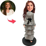Weiße Kleidermode-moderne Mädchen-kundenspezifische Bobbleheads addieren Text