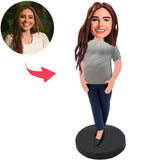 Kundenspezifische Bobbleheads der schwangeren Mutter addieren Text
