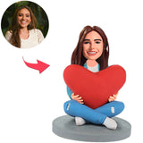 Herz-Frauen-kundenspezifische Bobbleheads addieren Text