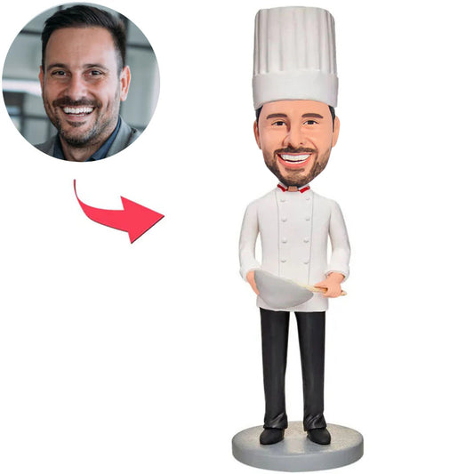 Die sängerin in rot Kundenspezifische Bobbleheads mit eingraviertem Text Mit Kochmütze