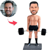 Sportler mit gewichtheben Kundenspezifische Bobbleheads mit eingraviertem Text