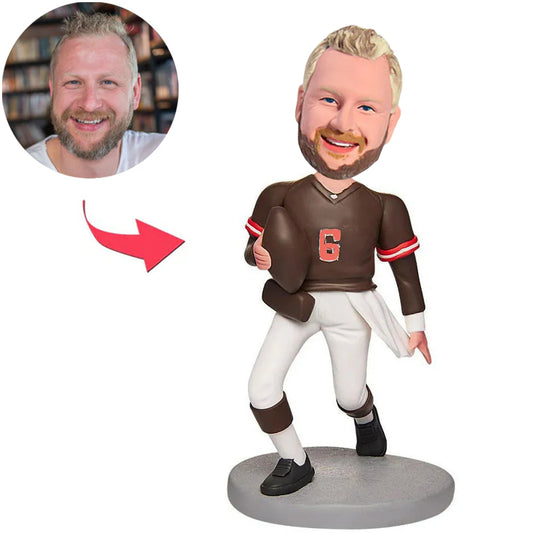 Platz 6 für den footballspieler Kundenspezifische Bobbleheads mit eingraviertem Text