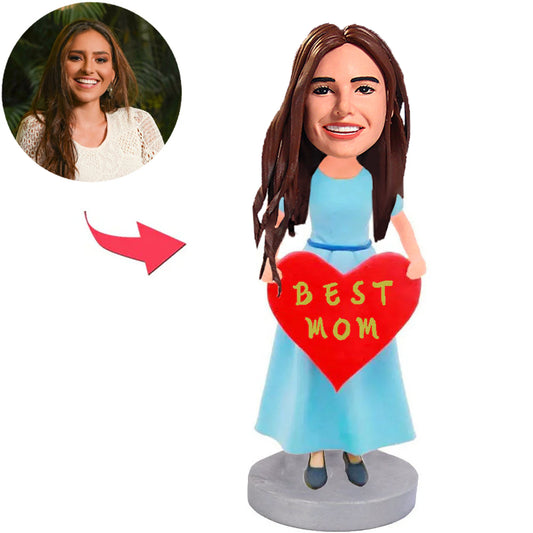 Geschenke für Mama Liebes-Herz-beste Mamma-kundenspezifische Bobbleheads mit Text