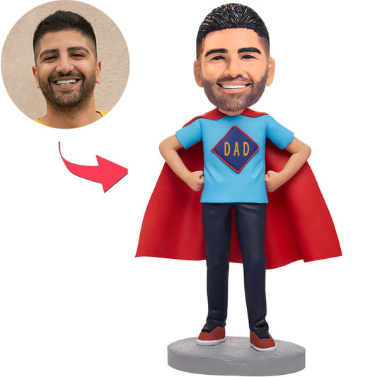 Superheld Super Papa Kundenspezifische Bobbleheads fügen Text hinzu