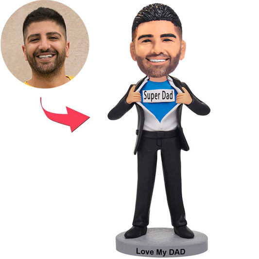 Der beste Papa der Welt Super Papa Kundenspezifische Bobbleheads fügen Text hinzu