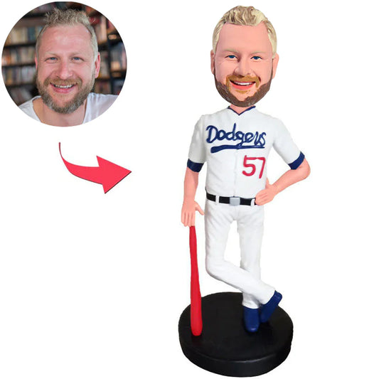 Dodgers Nummer 57 Baseballspieler Kundenspezifische Bobbleheads addieren Text