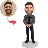 Polizei in grauer Uniform Benutzerdefinierte Bobbleheads mit eingraviertem Text