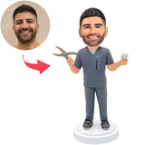 Zahnmedizinischer männlicher Arzt Benutzerdefinierte Bobbleheads mit eingraviertem Text