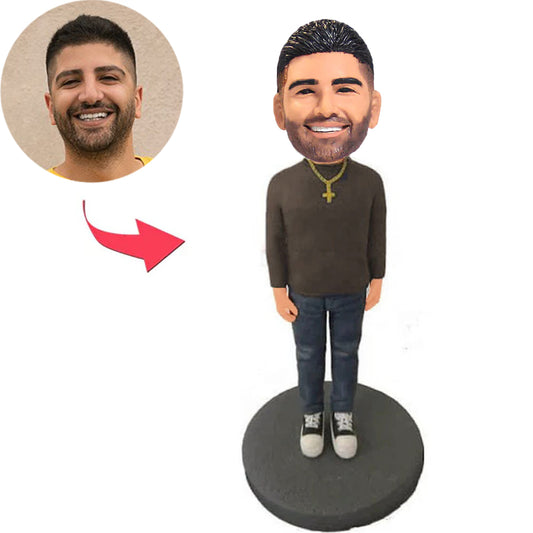 Mann Der Ein Kreuz Trägt kundenspezifische Bobbleheads Text hinzufügen