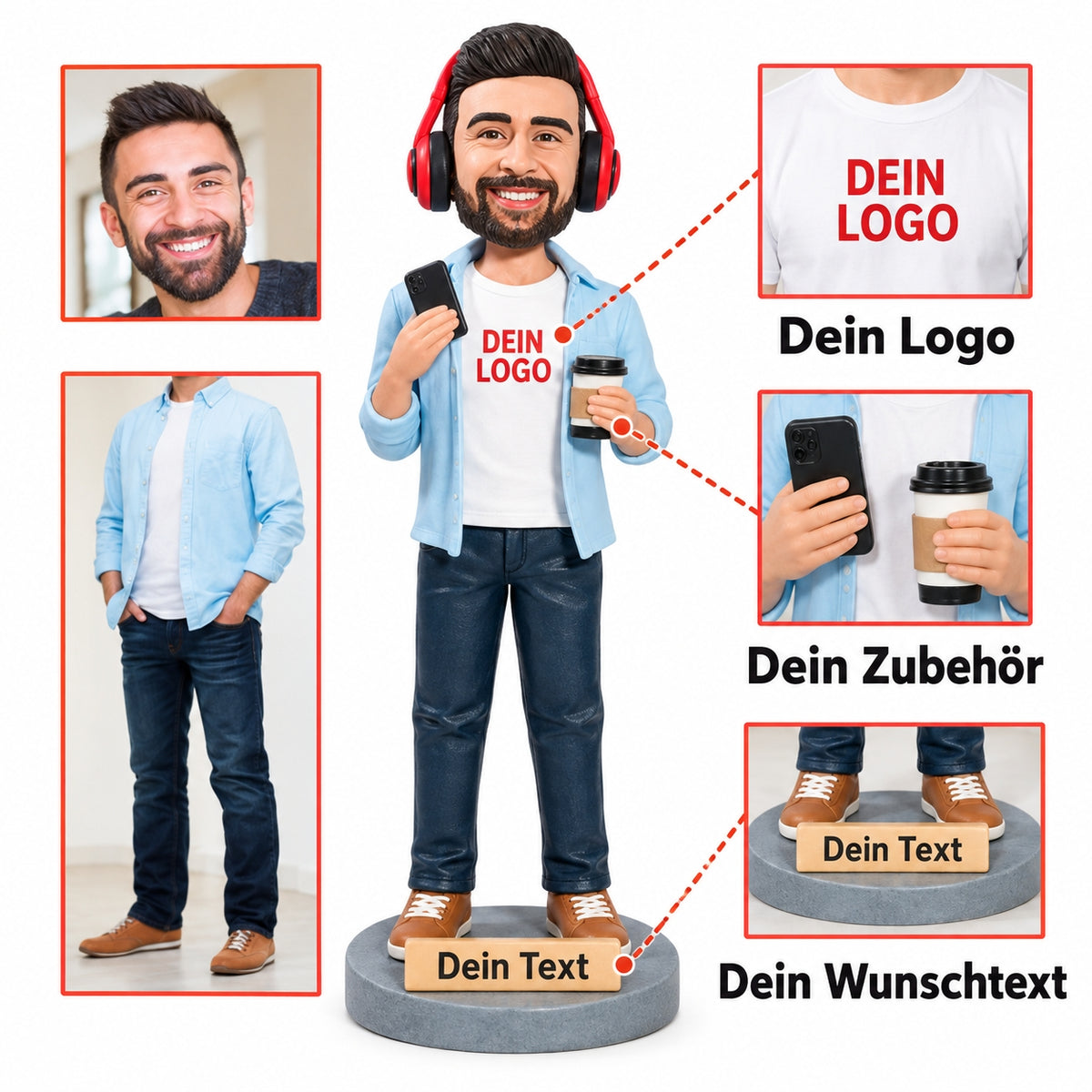 Beispiele für individuelle Details einer personalisierten Figur