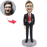 Männliche Führungskraft in roter Krawatte Kundenspezifische Bobbleheads