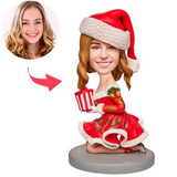 Sexy Weihnachtsfrau Kundenspezifische Bobbleheads mit graviertem Text