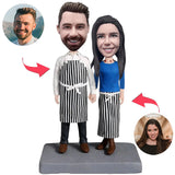 Chef-Paar-kundenspezifische Bobbleheads addieren Text