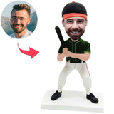 Schwarze Kleidung für Baseballspieler Kundenspezifische Bobbleheads mit graviertem Text