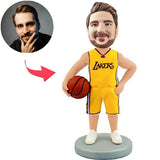 Lakers-Basketballspieler Kundenspezifische Bobbleheads mit graviertem Text