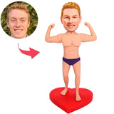 Starker sexy Mann Kundenspezifische Bobbleheads mit eingraviertem Text