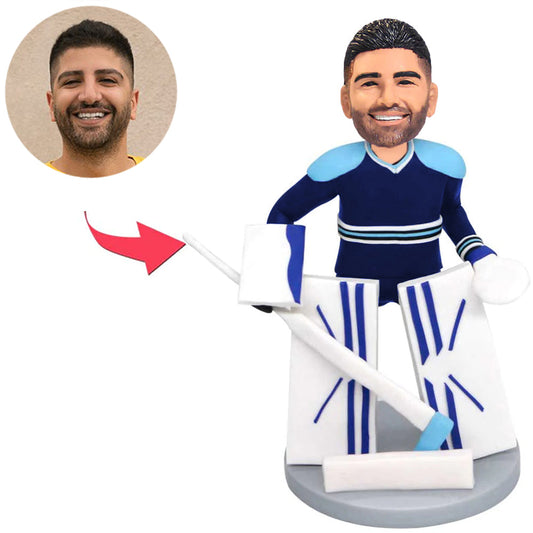 Professioneller Hockeyspieler Kundenspezifische Bobbleheads addieren Text
