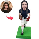 Weibliche Fußballspielerin Kundenspezifische Bobbleheads addieren Text