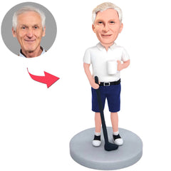 Gelegenheitsgolfspieler Kundenspezifische Bobbleheads addieren Text