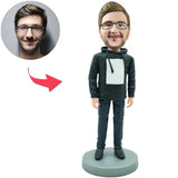 Mann im Hoodie-kundenspezifischen Wackelkopf Bobbleheads