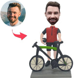 Benutzerdefinierte Wackelköpfe für Mann und Fahrrad Bobbleheads mit eingraviertem Text