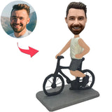 Mann, der ein Fahrrad reitet Benutzerdefinierte Bobbleheads mit graviertem Text