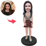 Paris Mode schönes Mädchen Kundenspezifische Bobbleheads mit eingraviertem Text