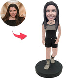 Cooles schönes Mädchen Kundenspezifische Bobbleheads mit graviertem Text