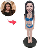 Bikini-blaue Bikini-Mädchen Benutzerdefinierte Bobbleheads mit eingraviertem Text