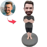 Mann mit den Händen auf der Schulter Benutzerdefinierte Wackelköpfe Bobbleheads mit eingraviertem Text