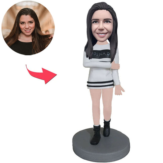 Moderne Mode weibliche kundenspezifische Bobbleheads mit graviertem Text