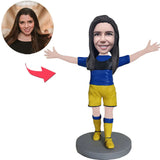 Weibliche Fußballspielerin Benutzerdefinierte Bobbleheads mit eingraviertem Text