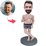 Hemdloser Mann Custom Bobbleheads mit eingraviertem Text