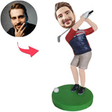 Golfspieler Mann kundenspezifische Bobbleheads mit eingraviertem Text