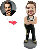 Starker Wartungsarbeiter Kundenspezifische Bobbleheads fügen Text hinzu