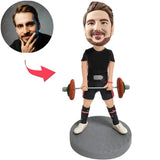 Weightlifter-kundenspezifische Bobbleheads addieren Text