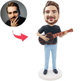 Cooles Mann-Spiel die Gitarren-kundenspezifischen Bobbleheads addieren Text