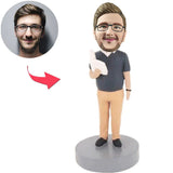 Männliche Lehrer-kundenspezifische Bobbleheads addieren Text