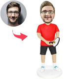 Tennis-Spieler-kundenspezifische Bobbleheads addieren Text