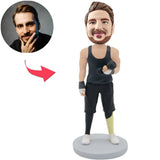 Eignungs-Mann, der Dummköpfe hält Kundenspezifische Bobbleheads addieren Text