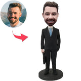 Coole Geschäftsmann-kundenspezifische Bobbleheads addieren Text