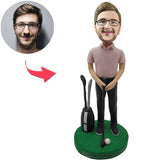 Kundenspezifischer Bobbleheads-Golf-Mann addieren Text