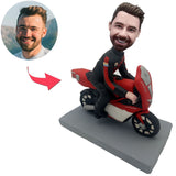 Kundenspezifischer Bobbleheads-Motorradfahrer addieren Text