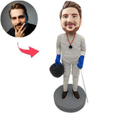 Kundenspezifischer Bobbleheads-Fechter addieren Text